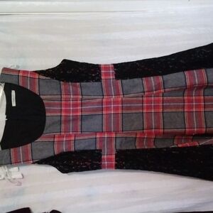 Hazel  dress red plaid with lace accents size 6